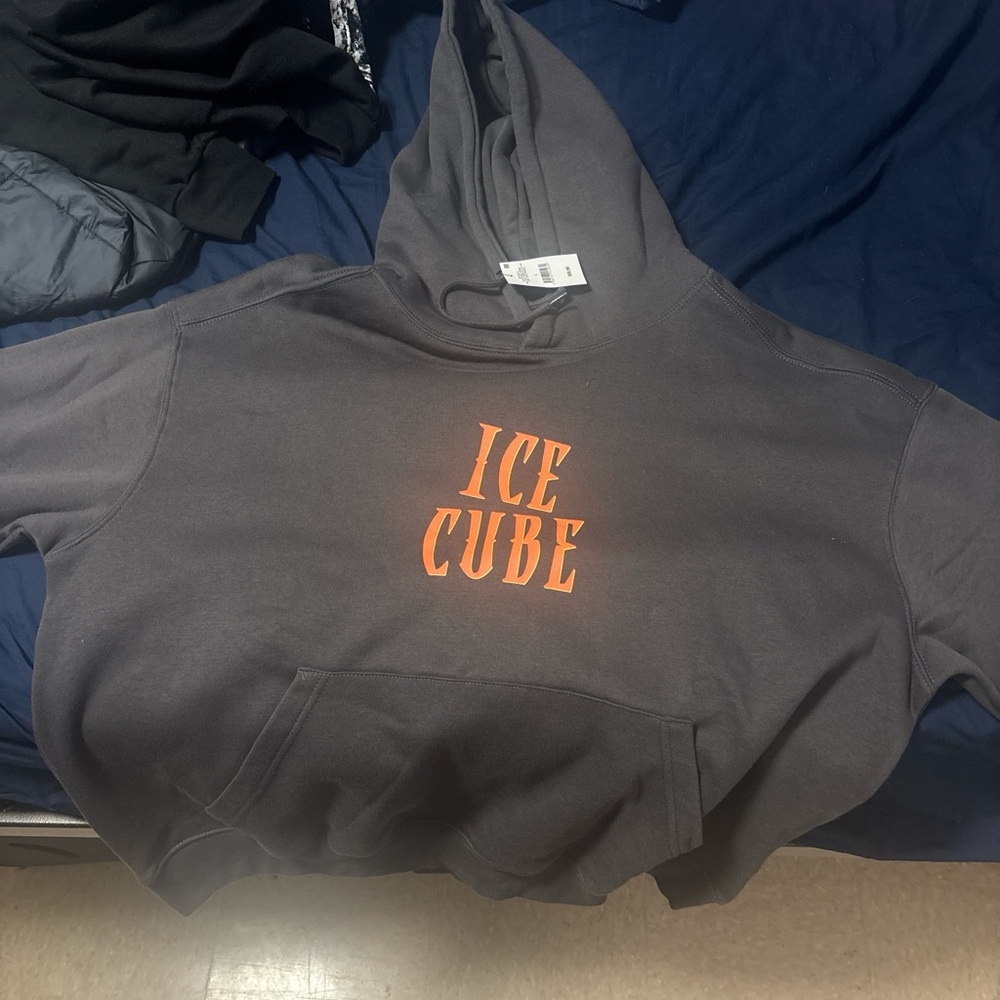 Cotton On Gray Hoodie with Orange Print